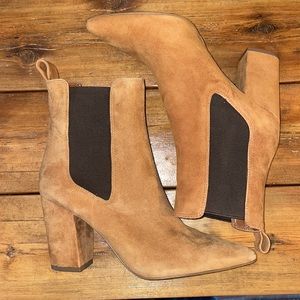 Steve Madden Subtle Bootie (Chestnut Suede) Pointed Toe Women's Shoes -8.5